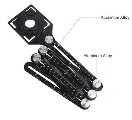 Imagem de Liga de alumínio régua angular localizador régua de medição 6 vezes molde perfurado ferramenta izer localizador guia de