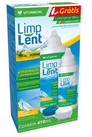 Imagem de LIMP LENT SOLUÇÃO  kit biosoak bio lent 350ML+ FRASCO DE 120ML + ESTOJO PARA LENTES