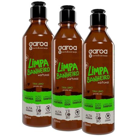 Imagem de Limpa Banheiro Natural Capim Limão 600Ml Garoa - Combo 3 Und