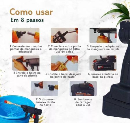 Limpeza eficaz, onde quer que você esteja: Lava Jato Portátil de Alta Pressão Sem Fio - JP Utilidades Imagem de Limpeza eficaz, onde quer que você esteja: Lava Jato Portátil de Alta Pressão Sem Fio