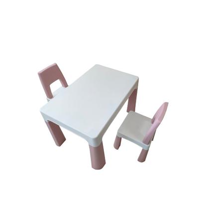 Imagem de Lindo conjunto mesa e 2 cadeiras rosa com gaveta de embutir 