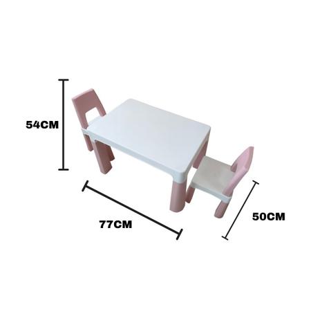 Imagem de Lindo conjunto mesa e 2 cadeiras rosa com gaveta de embutir 