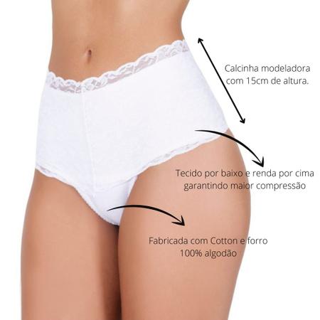 Lingerie Calcinha c s Alto Modeladora kit com 5 Calcinhas Comprime