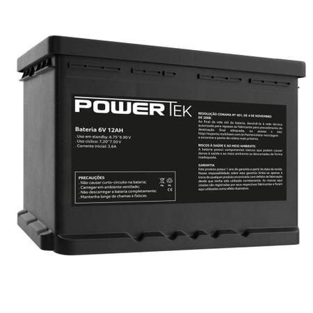 Imagem de Linha de Baterias Powertek 6V 12Ah - EN005 - Multilaser