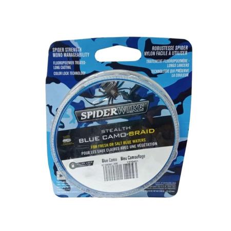 Linha De Pescaria SpiderWire Blue Camo Braid 65lb-29,4kg 0,38mm