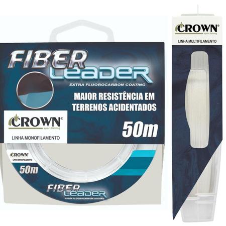 Imagem de Linha Fluorocarbon Fiber Leader 0,52mm 50m Crown Chicote