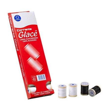 Linha Para Costura Glacê 30 Branca - 20 Carretéis De 150M - Glace Imagem de Linha Para Costura Glacê 30 Branca - 20 Carretéis De 150M