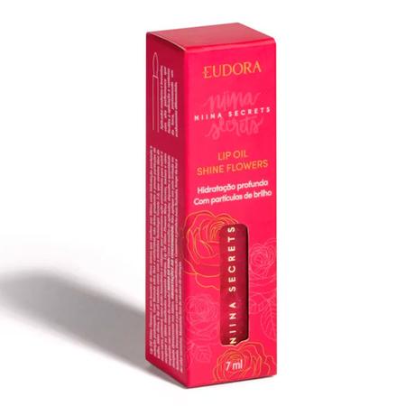 Lip Oil Eudora Shine Flowers Rosa Silvestre Niina Secrets Imagem de Lip Oil Eudora Shine Flowers Rosa Silvestre Niina Secrets