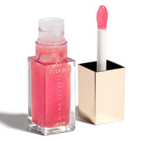Lip Oil Eudora Shine Flowers Rosa Silvestre Niina Secrets Imagem de Lip Oil Eudora Shine Flowers Rosa Silvestre Niina Secrets