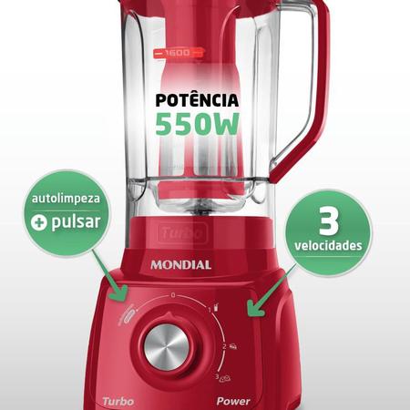 Imagem de Liquidificador 2,2L L99-FR Mondial 110V Com Filtro Turbo 1528-05