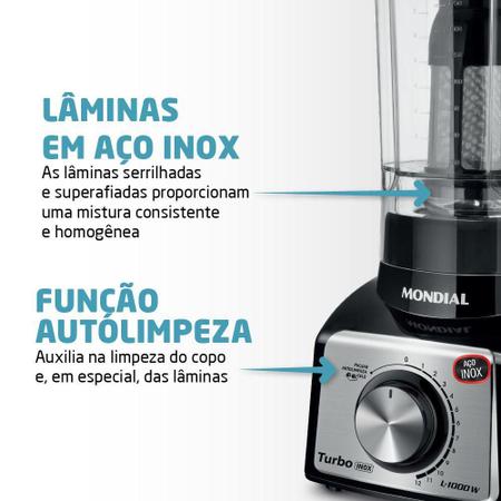 Imagem de Liquidificador 2L Mondial Premium L-1000 1000W 12 Vel Preto