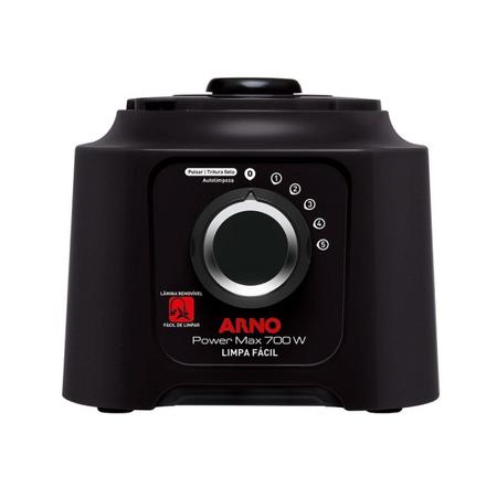 Imagem de Liquidificador Arno LN60, Power Max Limpa Fácil, Copo SAN, 5 Velocidades + Pulsar, 700W, Preto, 110V