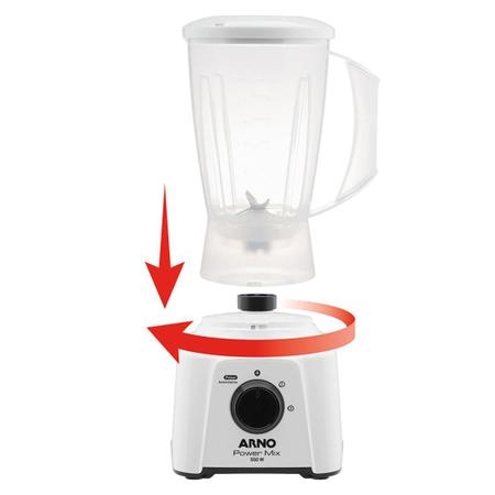 Imagem de Liquidificador Arno Power Mix LQ12 com 2 Velocidades e Função Pulsar 550W Branco