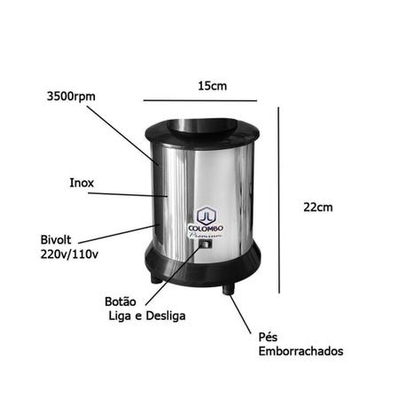 Imagem de Liquidificador Baixa Rotação 2 Litros Inox Industrial Bivolt - JL Colombo