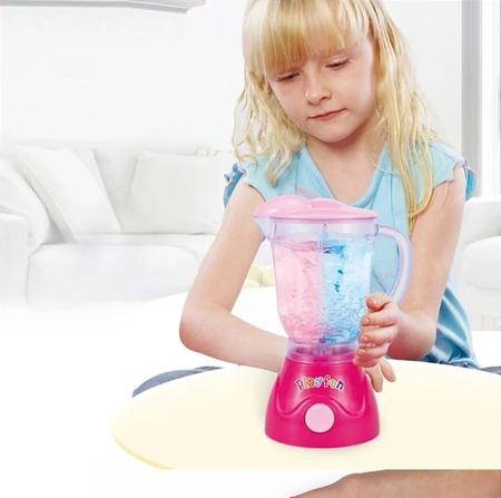 Imagem de Liquidificador de Brinquedo Infantil Cozinha Meninas Movimento Real Com Luzes