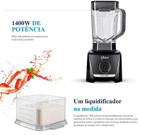 Imagem de Liquidificador Full Oster 3,2l Preto Oliq610 15 Velocidades 1400w 220v