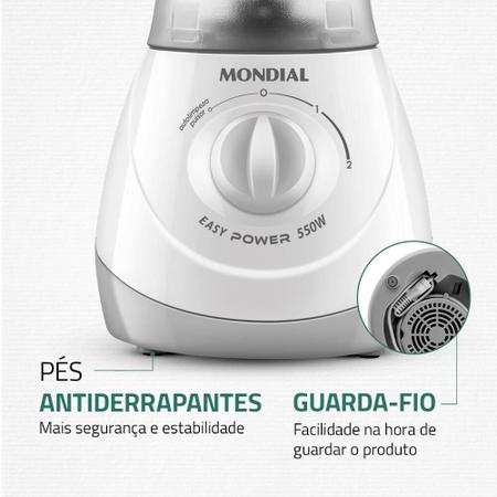 Imagem de  Liquidificador Mondial Easy Power 550W Copo San Cristal Branco