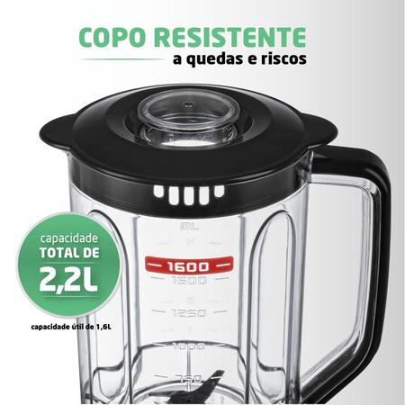 Liquidificador Mondial L99FB Turbo Filtro 3V. 550W 1518-01 Preto