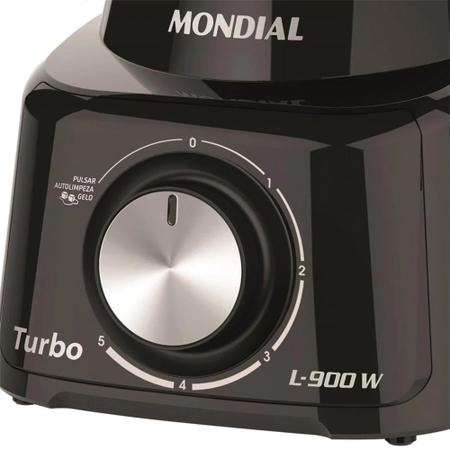 Imagem de Liquidificador Mondial Turbo Full Black L900FB 900W 5 Velocidades - 127 V