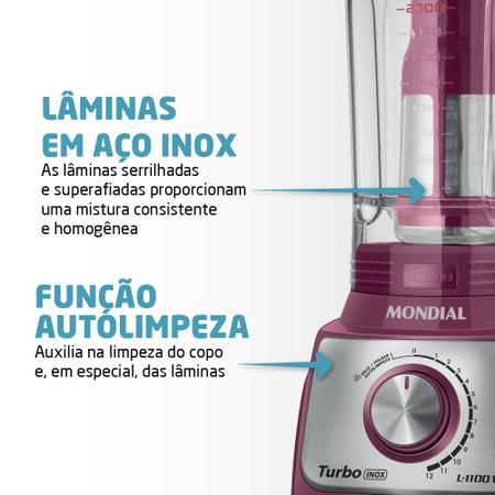 Imagem de Liquidificador Mondial Turbo Inox 3L L-1100-MI