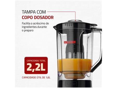 Liquidificador Mondial L99FB Turbo Filtro 3V. 550W 1518-01 Preto