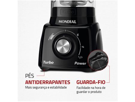 Liquidificador Mondial L99FB Turbo Filtro 3V. 550W 1518-01 Preto 110 VOLTS  - Mondial - Liquidificador - Magazine Luiza