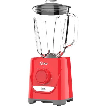 Imagem de Liquidificador Oster Power 1,7L com Jarra de Vidro 1000W Vermelho 220V - OLIQ501