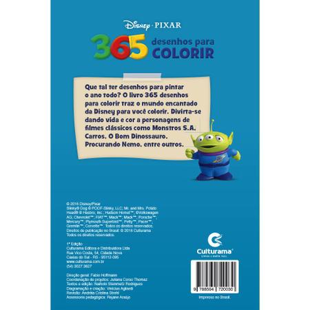 365 desenhos para colorir Disney Pixar