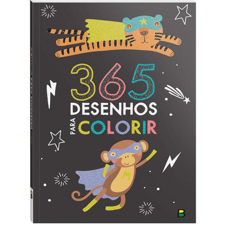 Livro Infantil 365 Desenhos Para Colorir Preto Brasileitura 1144847 -  Papelaria Criativa