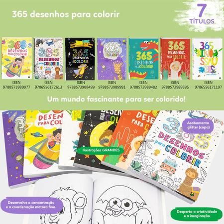 Livro 365 Dinossauros Para Colorir Brasileitura Crianças Filhos Infantil  Desenho História Brincar Pintar Colorir - Livro de Colorir - Magazine Luiza