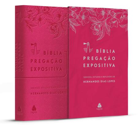 Imagem de Livro - Bíblia Pregação Expositiva | RA | PU luxo rosa Flores