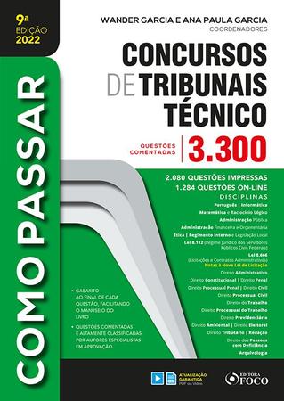 Imagem de Livro - COMO PASSAR EM CONCURSOS DE TRIBUNAIS TÉCNICO - NÍVEL MÉDIO - 9 ª ED - 2022