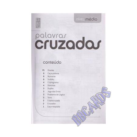 Kit 12 Livros Palavra Cruzada Coquetel Grande Diretas Nível Médio 50/96  Páginas - Palavra Decorativa - Magazine Luiza