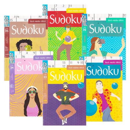 Livro Sudoku Coquetel Nível Médio Edições Encadernadas 7vols