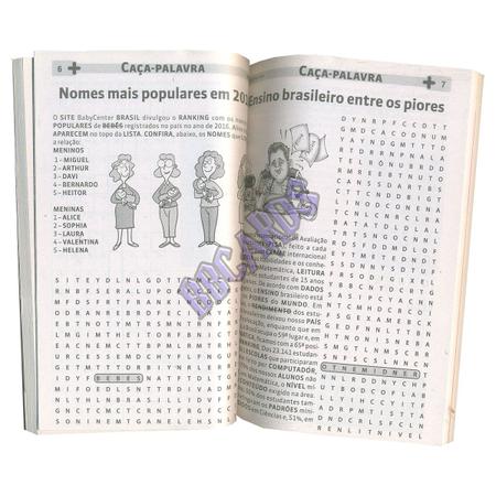 Kit 6 Livro Caça Palavras Coquetel Nível Fácil 48 Páginas no Shoptime