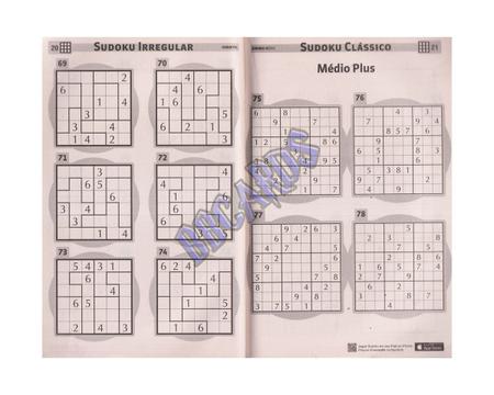 Livro Sudoku Ed. 21 - Fácil/Médio - Só Jogos 9x9 - 2 jogos por página