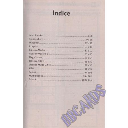Kit Passatempo: Sudoku, Fácil/Médio, 5 Unidades - Edição 22