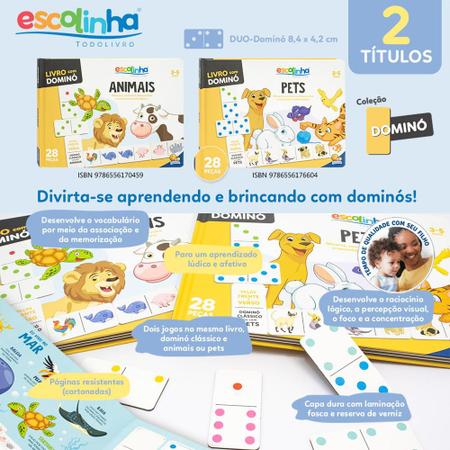 Livro Infantil 4 a 6 Anos - Escolinha Domino Animais 2 Jogos 28