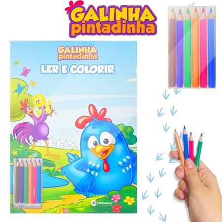 Livro Para Ler e Colorir - Galinha Pintadinha - 01 Unidade - Culturama -  Rizzo - Rizzo Embalagens