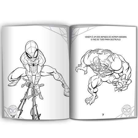 Livro Histórias Para Colorir Homem Aranha - Bom Preço Magazine