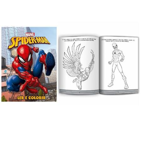 Livro Homem Aranha - Ler e Colorir Médio - Culturama - MP Brinquedos