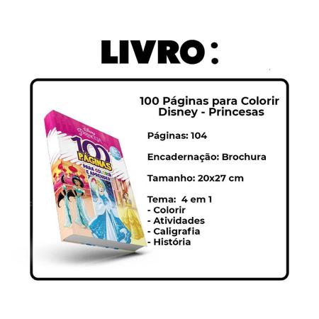 100 paginas para colorir disney - princesas - Livro de Colorir - Magazine  Luiza