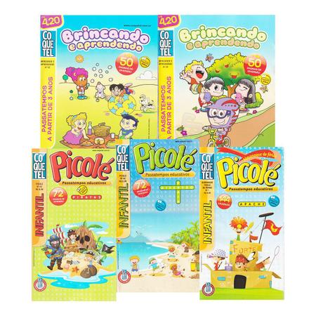 Kit 3 Revista Infantil Picolé Vamos Brincar Passatempos Colorir Jogos e Atividades  Educativas - Coquetel - Outros Livros - Magazine Luiza