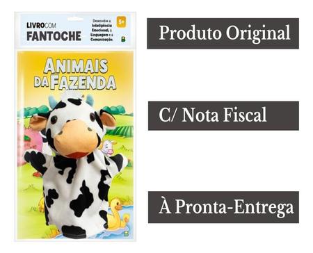 Imagem de Livro Infantil C/ Fantoche Vaca Vaquinha: Animais Da Fazenda - Montessori Desenvolve Expressao Oral