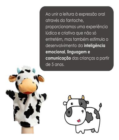 Imagem de Livro Infantil C/ Fantoche Vaca Vaquinha: Animais Da Fazenda - Montessori Desenvolve Expressao Oral