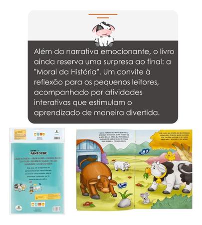 Imagem de Livro Infantil C/ Fantoche Vaca Vaquinha: Animais Da Fazenda - Montessori Desenvolve Expressao Oral