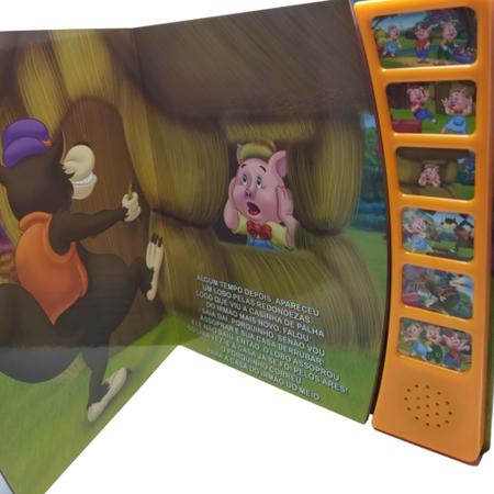 Imagem de Livro Infantil: Os 3 porquinhos - Coleção Clássicos mais queridos-  Livro Sonoro- História Narrada