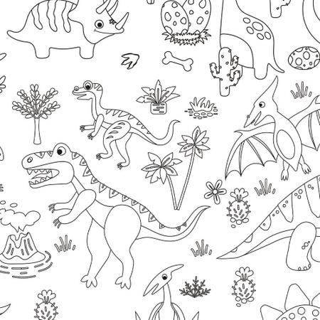 Desenho de Dinossauro para Colorir - Artesanato Passo a Passo