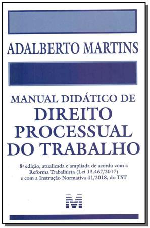 Imagem de Livro - Manual didático de Direito Processual do Trabalho - 8 ed./2019