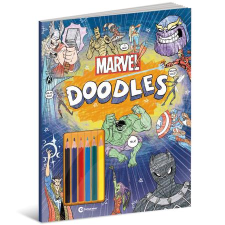 Livro Doodle Marvel Pintar e Colorir + Jogo de Dominó Vingadores -  Culturama - Jogo de Dominó, Dama e Xadrez - Magazine Luiza